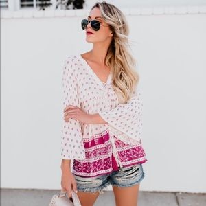 Flowy Paisley Blouse with tassels.
